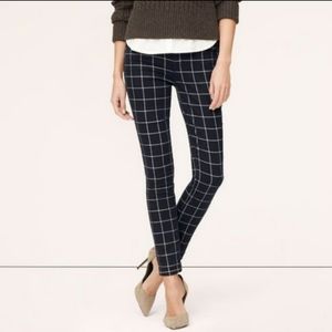 Navy plaid 29/8 Modern Skinny Ankle cuffed jeans